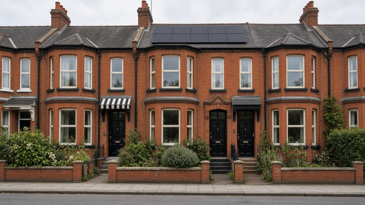 A row of Victorian terraced houses